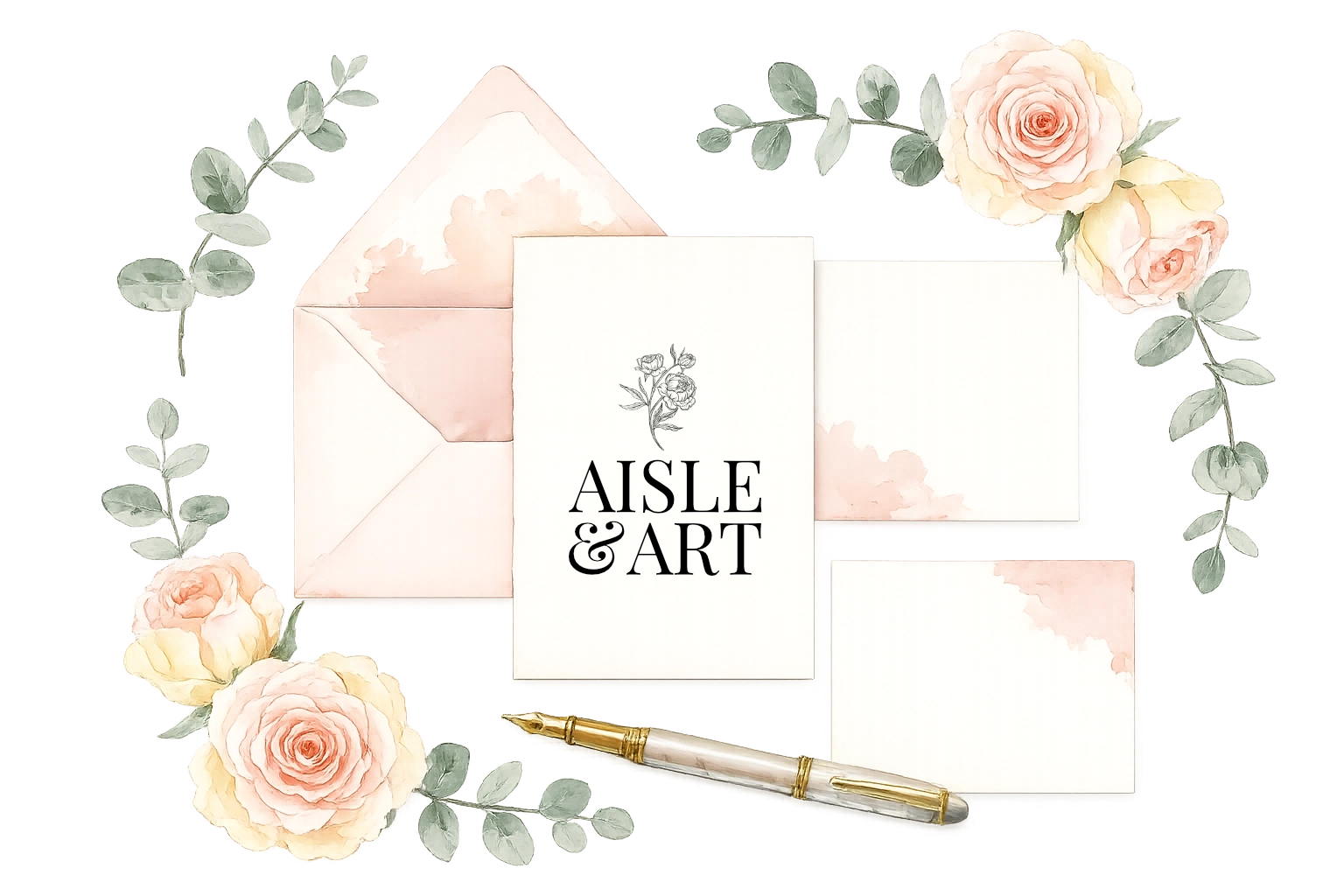 Aisle & Art — bespoke wedding stationery illustration
